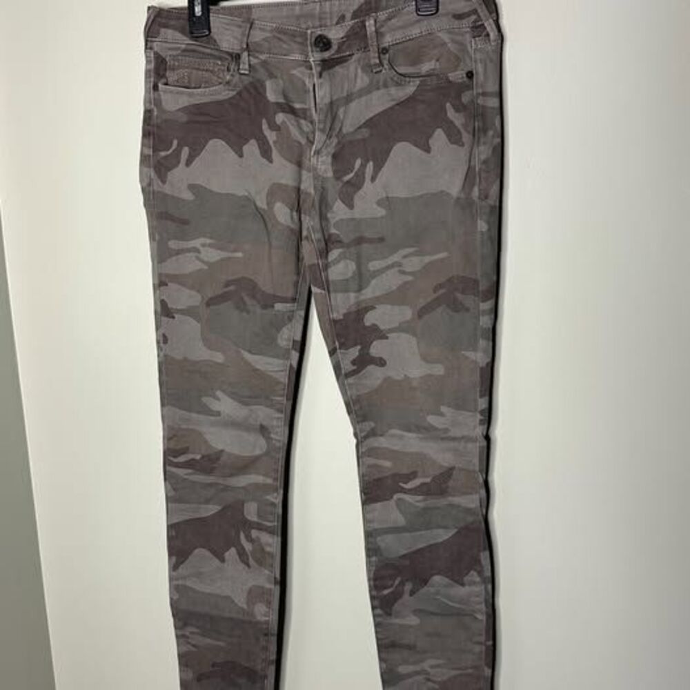True Religion Casey Camo Jeans Women's 31 Low Rise Super Skinny